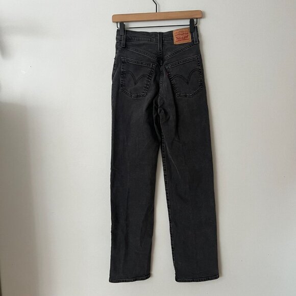 Levi's Ribcage Straight Full Length Jeans Say No Go Gray Women's Size 26 - Picture 7 of 11